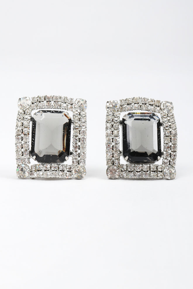 Recess Los Angeles Vintage Old Hollywood Smoky Quartz Crystal Earrings