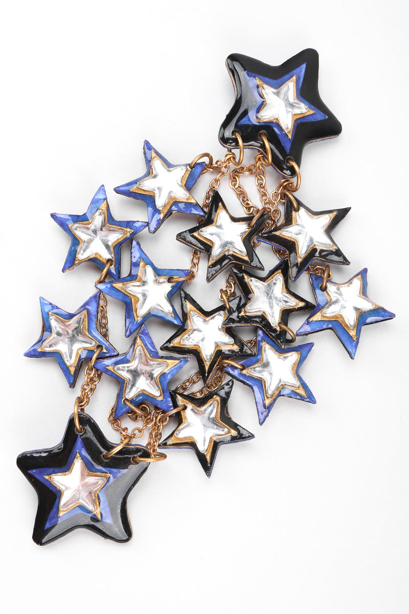 Recess Los Angeles Vintage Unsigned Milky Way Star Chandelier Clip Earrings