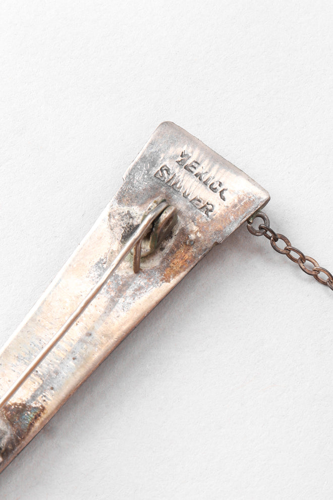Recess Los Angeles Vintage Unsigned Mexico Sterling Silver Swashbuckling Sword Pin Brooch II