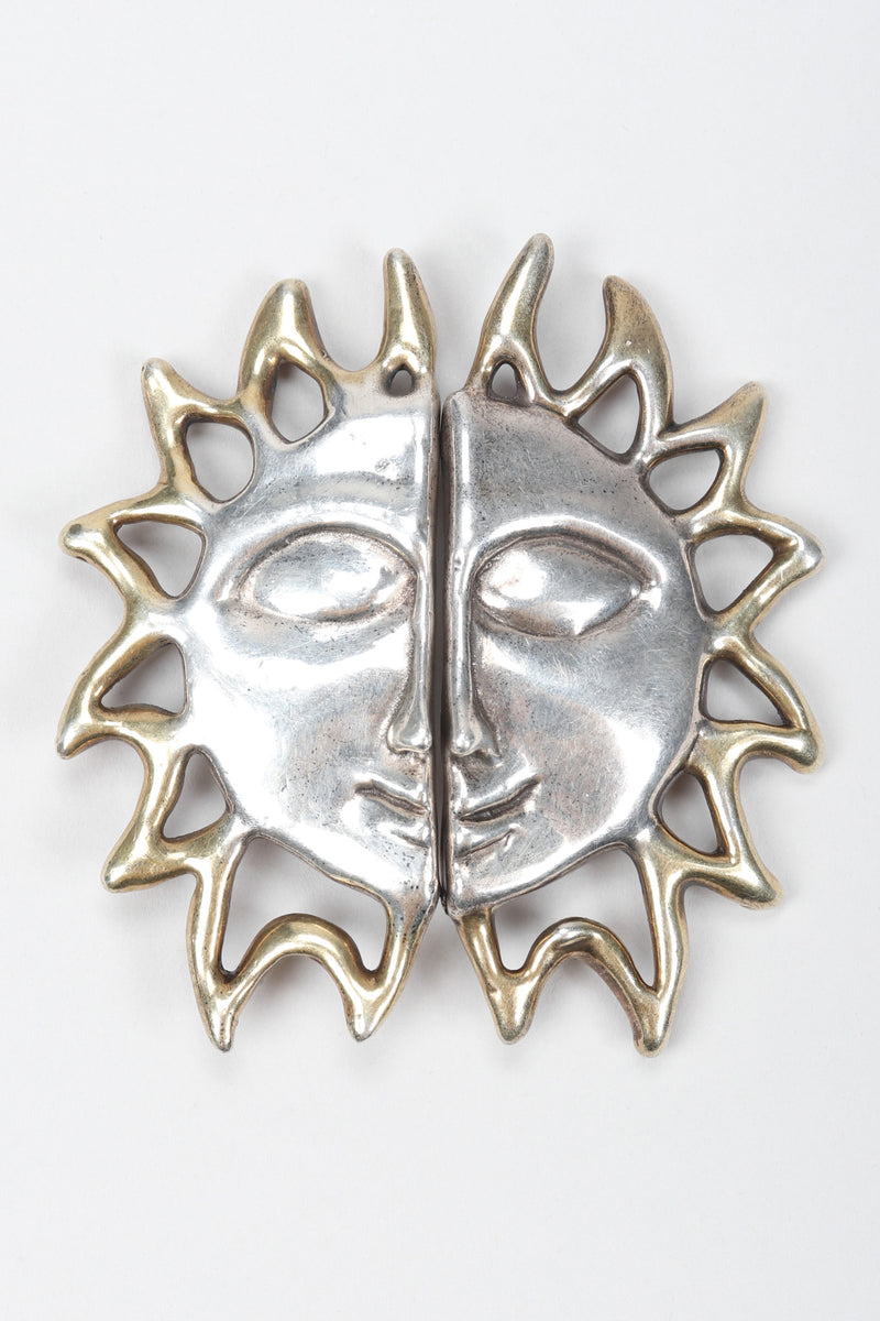 Recess Los Angeles Vintage 925 Sterling Silver Celestial Sun Face Earrings