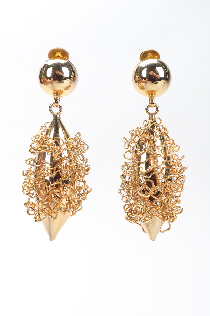 Recess Los Angeles Vintage Gold Wire Wrap Shell Drop Earrings
