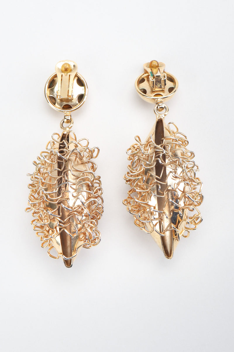 Recess Los Angeles Vintage Gold Quenelle Wire Wrap Egg Drop Earrings
