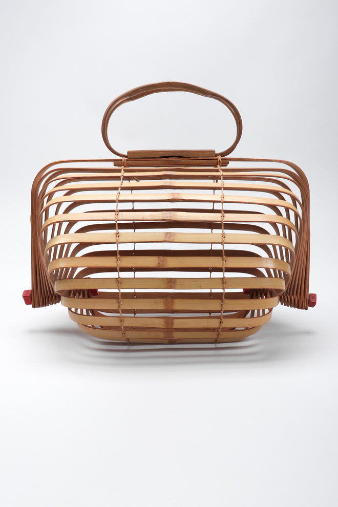 Recess Los Angeles Vintage Folding Accordion Bamboo Basket Bag