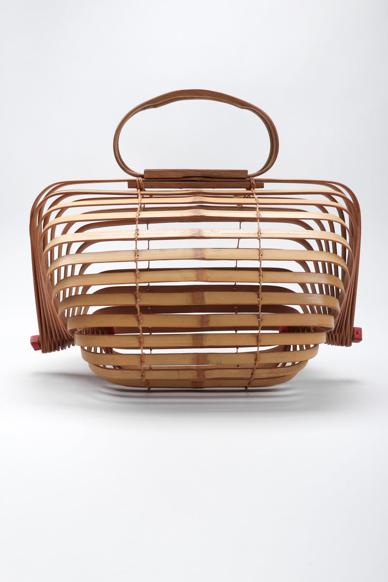 Recess Los Angeles Vintage Folding Accordion Bamboo Basket Bag