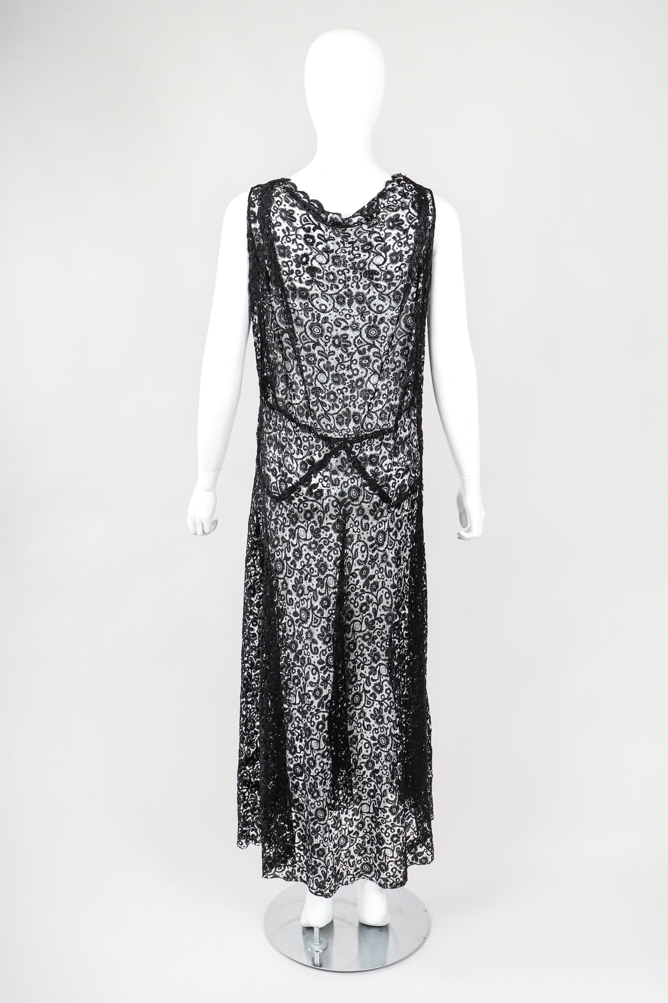 Recess Designer Consignment Vintage Sheer Embroidery Lace Over Dress Los Angeles Resale