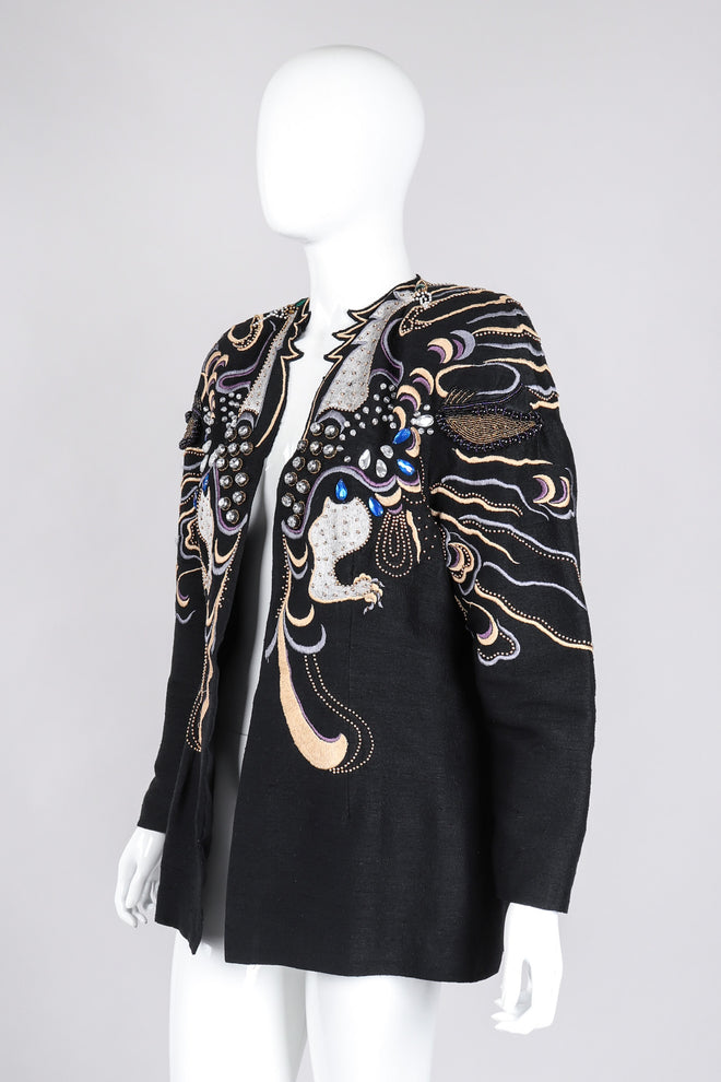Recess Los Angeles Vintage Crystal Embroidered Embellished Phoenix Rockstar Jacket