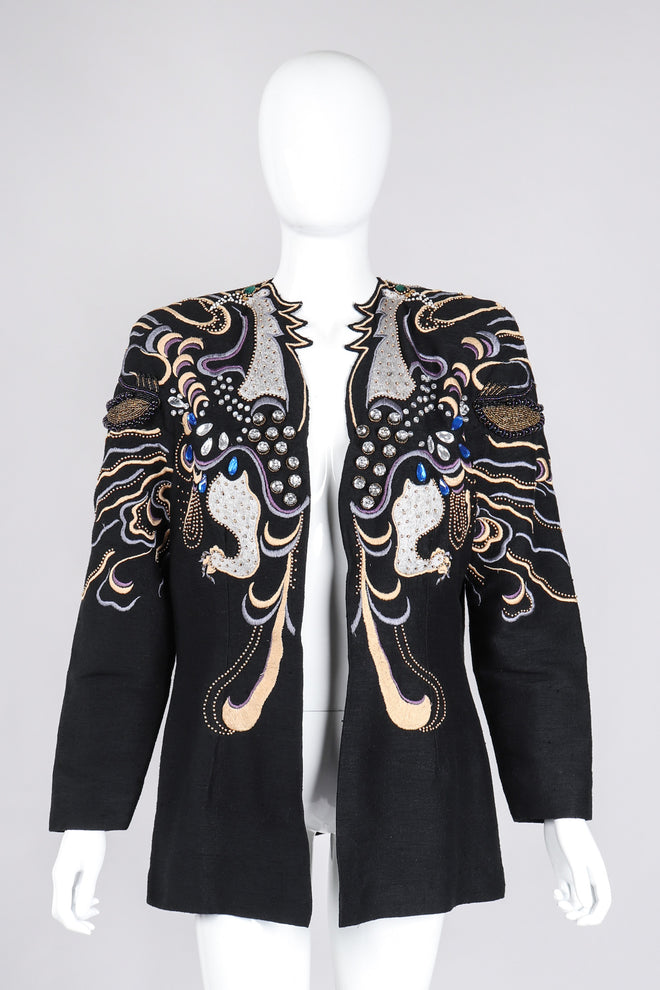 Recess Los Angeles Vintage Crystal Embroidered Embellished Phoenix Rockstar Jacket