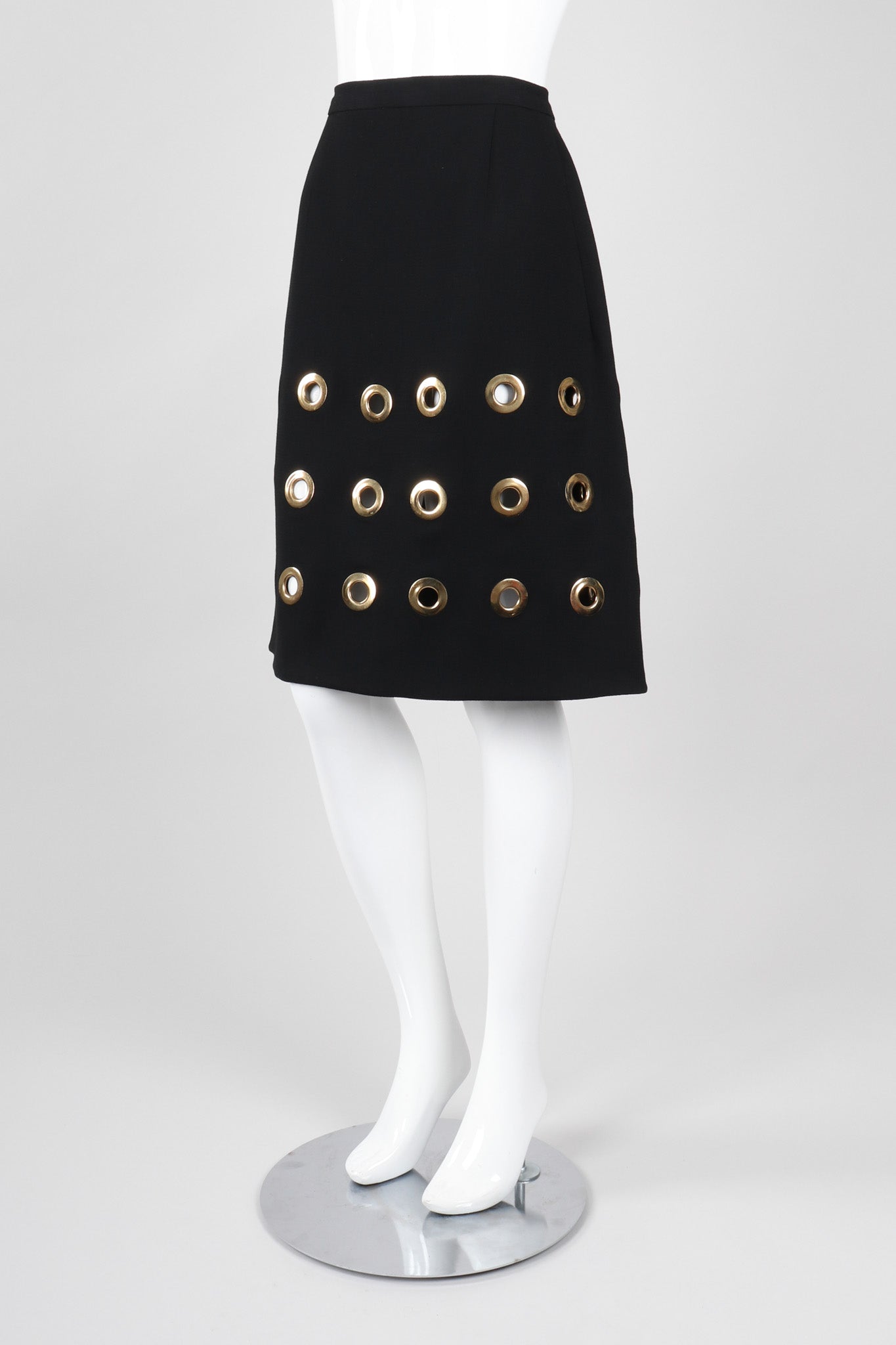 Recess Los Angeles Vintage Wool Gold Grommet Circle Hardware Skirt