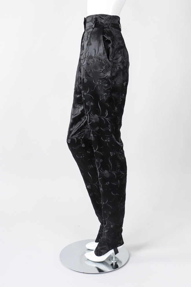 Recess Los Angeles Vintage Embroidered Silk Stirrup Spat Tuxedo Pant