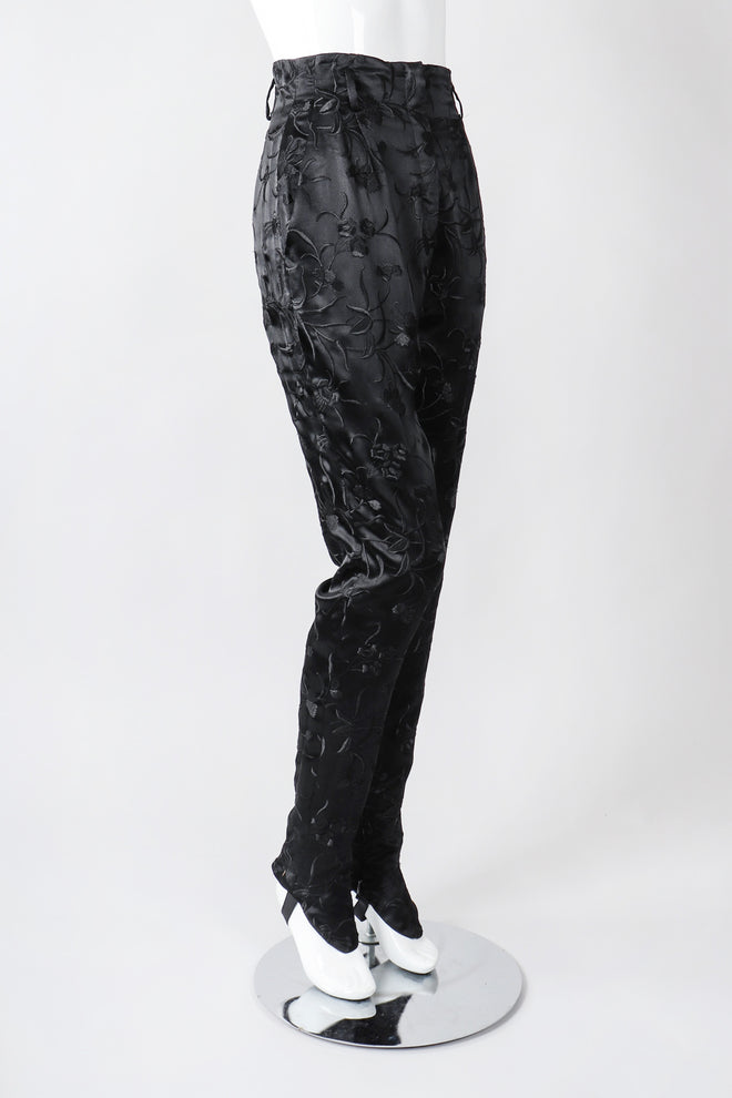Recess Los Angeles Vintage Embroidered Silk Stirrup Spat Tuxedo Pant