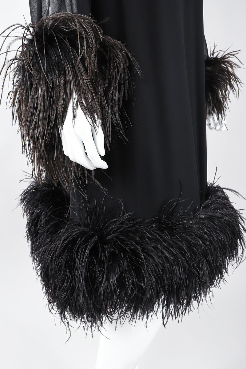 Vintage Ostrich Feather Silk Trapeze Swing Dress Recess Vintage Ostrich Feather Silk Trapeze Swing Dress Recess