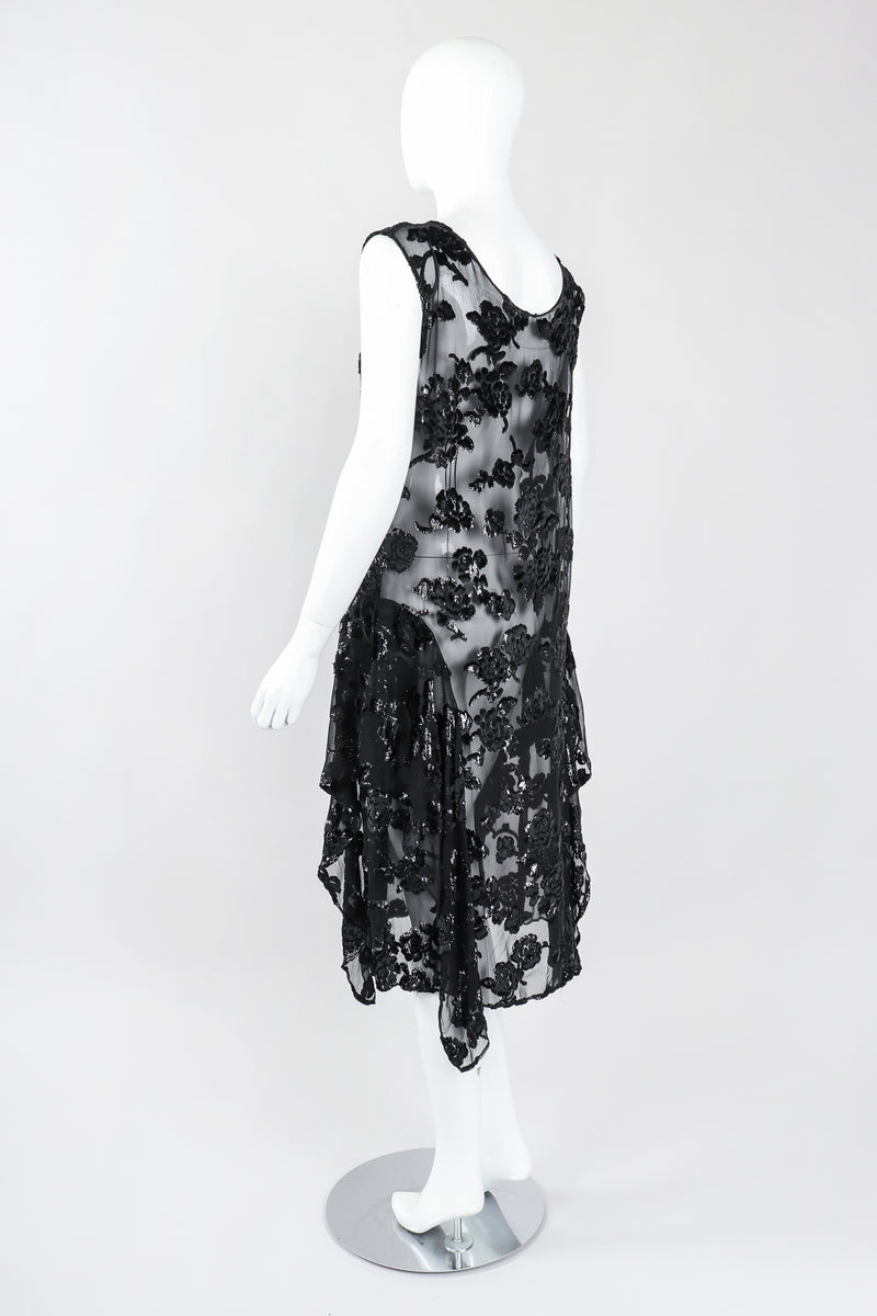 Recess Los Angeles Vintage Sheer Velvet Lamé Burnout Tank Dress