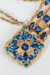 Vintage Unsigned Cascading Gold Gemstone Belt Medallion at Recess LA