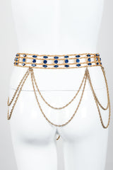 Vintage Unsigned Cascading Gold Gemstone Belt Back at Recess LA
