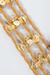 Vintage Unsigned Cascading Gold Gemstone Belt Back Discoloration at Recess LA