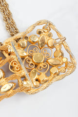 Vintage Unsigned Cascading Gold Gemstone Belt Back Discoloration at Recess LA