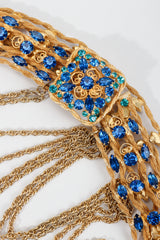 Vintage Unsigned Cascading Gold Gemstone Belt Medallion at Recess LA