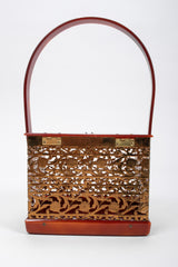 Recess Los Angeles Vintage Asian Inspired Filigree Lucite Square Box Bag