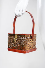 Recess Los Angeles Vintage Asian Inspired Filigree Lucite Square Box Bag