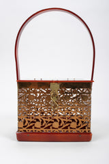 Recess Los Angeles Vintage Asian Inspired Filigree Lucite Square Box Bag
