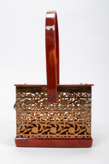 Recess Los Angeles Vintage Asian Inspired Filigree Lucite Square Box Bag