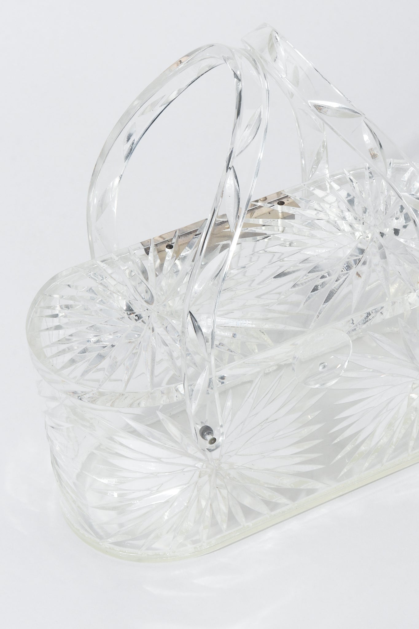 Vintage Wilardy Clear Diamond-Cut Lucite Box Bag at Recess Los Angeles