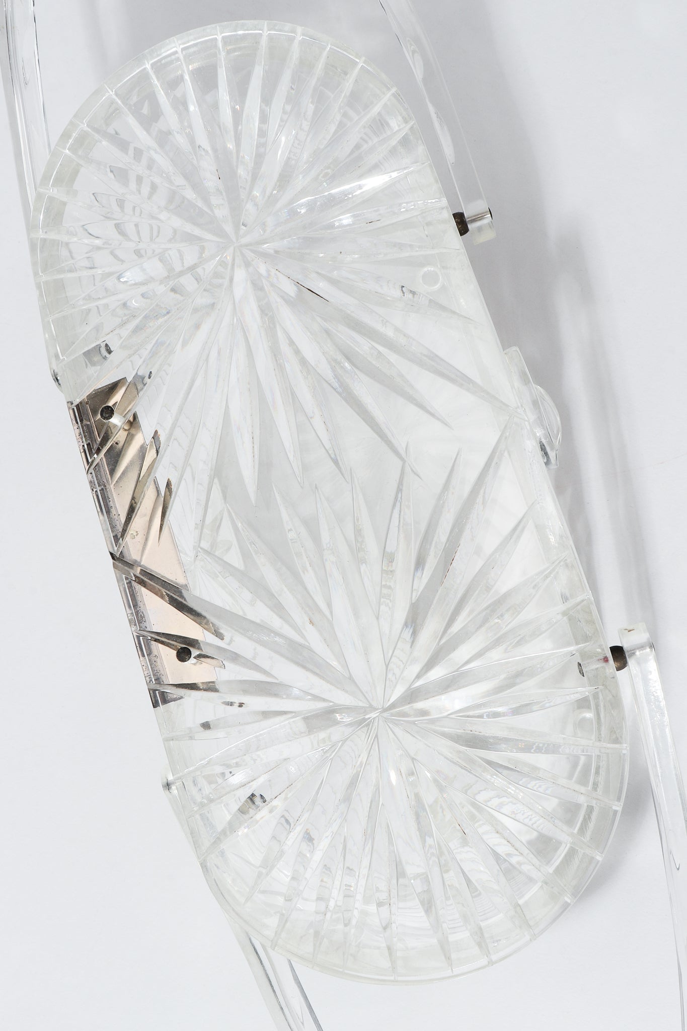 Vintage Wilardy Clear Diamond-Cut Lucite Box Bag top at Recess Los Angeles