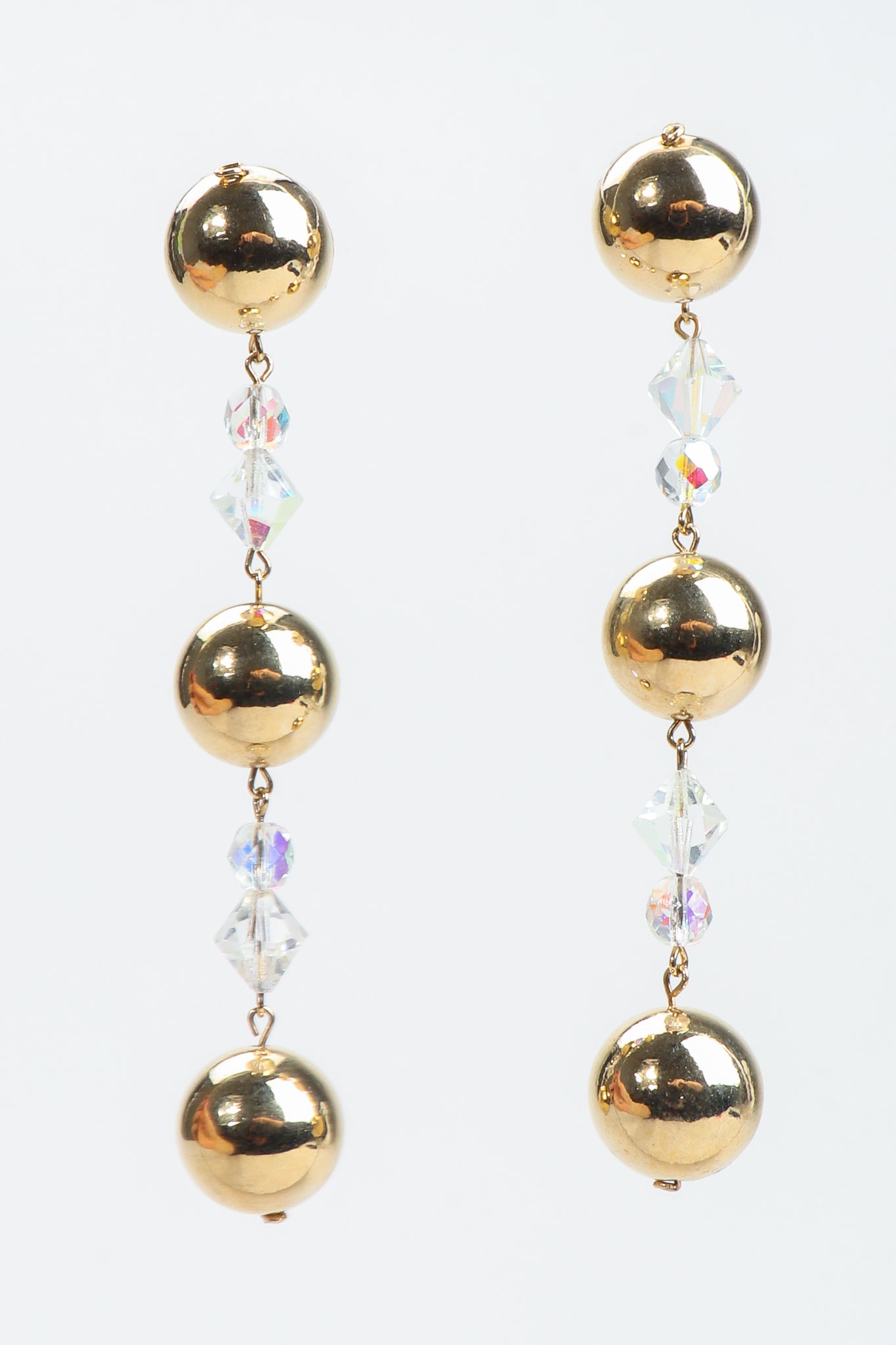 Vintage Long Ball & Crystal Drop Earrings at Recess Los Angeles