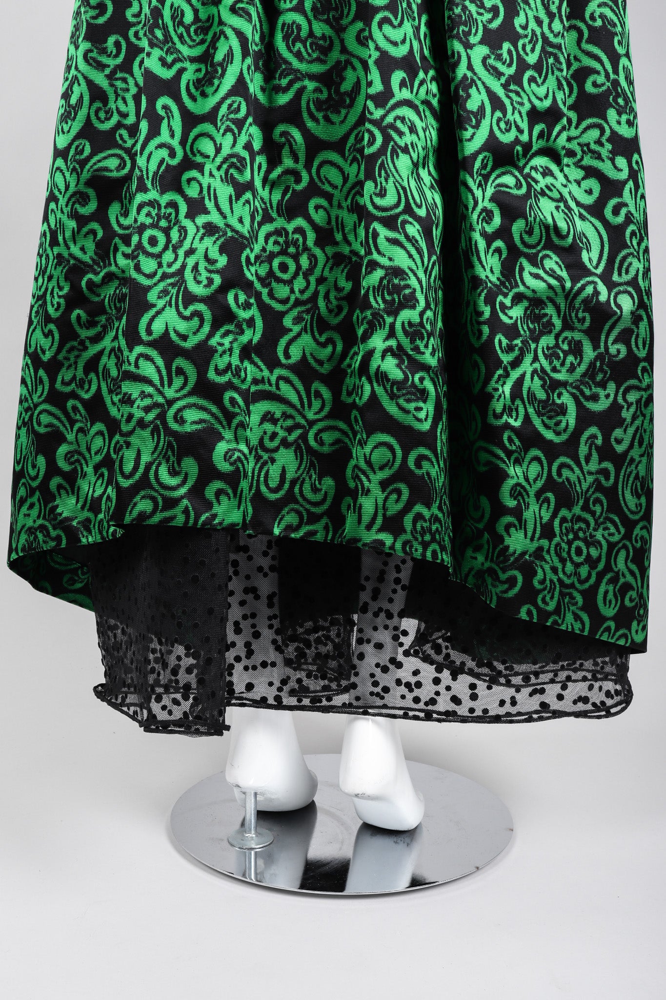 Recess Los Angeles Vintage No Label Geoffrey Beene Sheer Panel Satin Gown