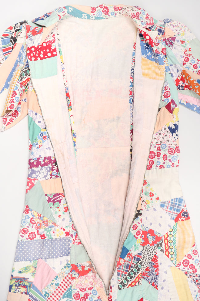 Recess Los Angeles Vintage Designer Consignment Cotton Quilted Patchwork Maxi Dress
