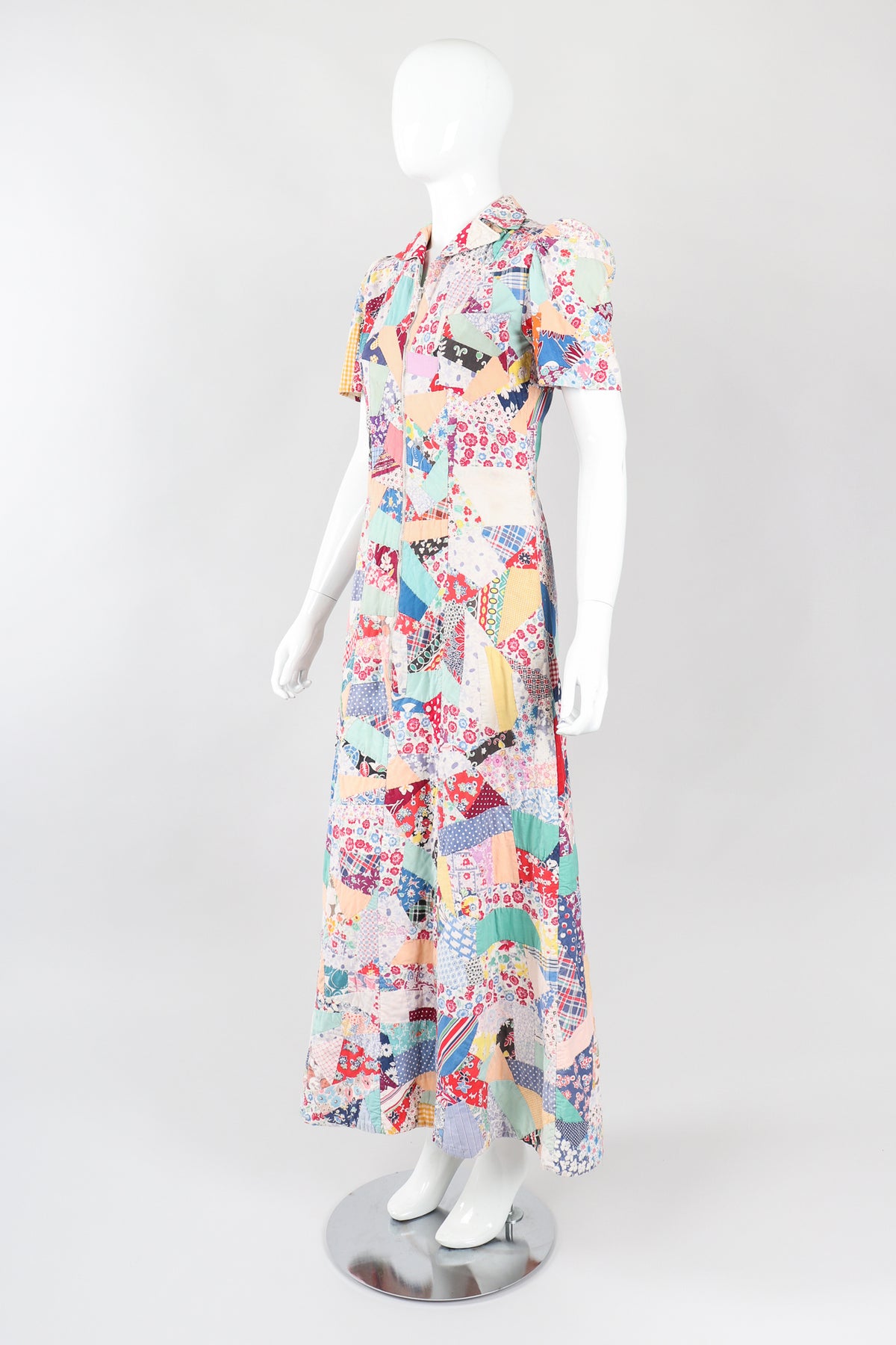 Vintage Cotton Quilted Patchwork Maxi Dress  Recess