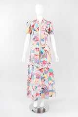 Recess Los Angeles Vintage Designer Consignment Cotton Quilted Patchwork Maxi Dress
