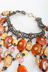 Vintage Valentino Artisan Eastern Bead Waterfall Choker Necklace at Recess
