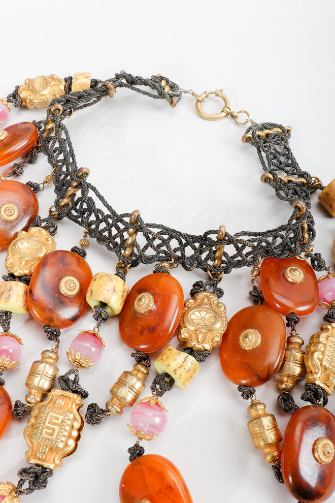 Vintage Valentino Artisan Eastern Bead Waterfall Choker Necklace at Recess