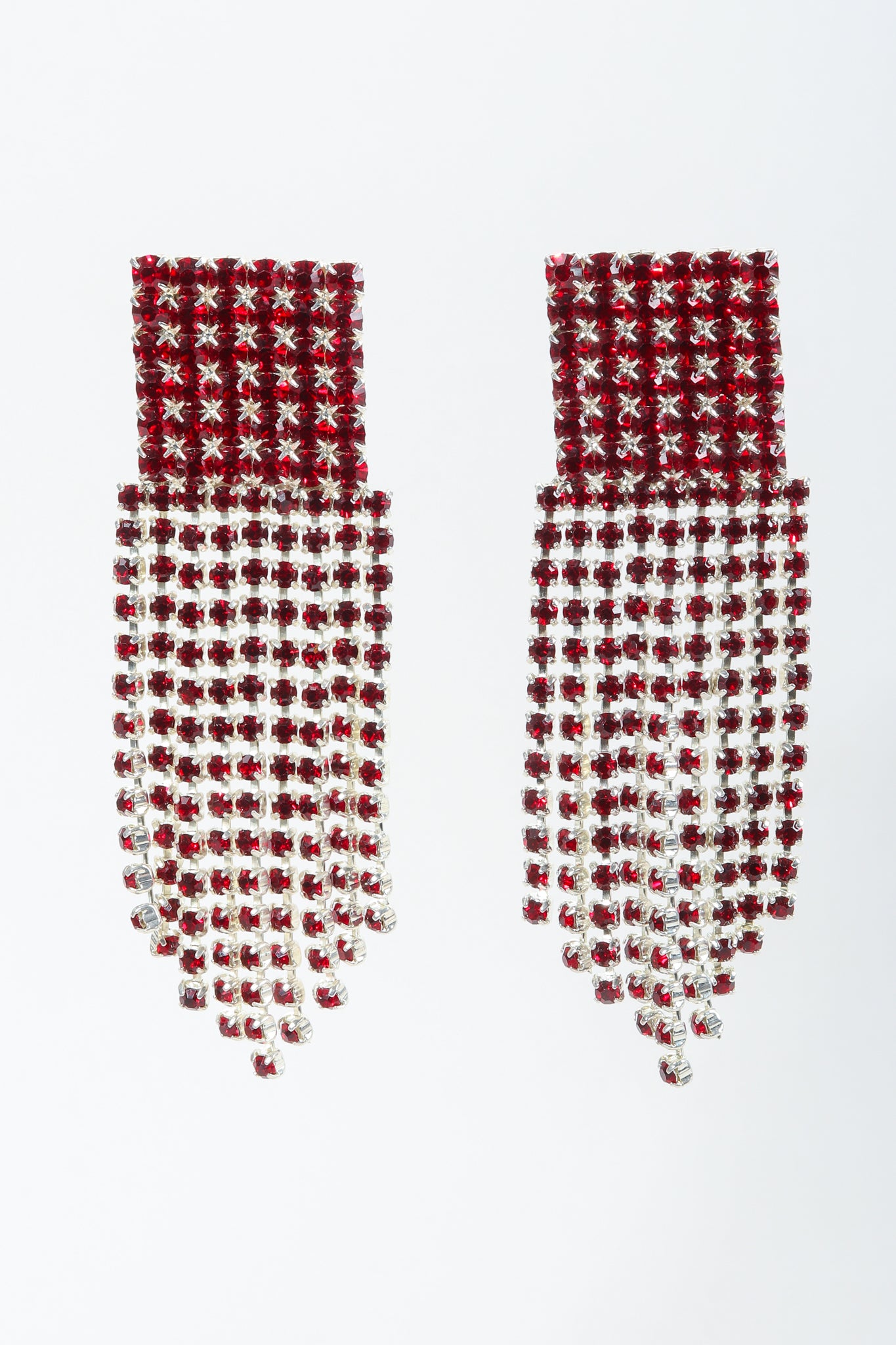 Vintage Ruby Rhinestone Fringe Earring at Recess Los Angeles