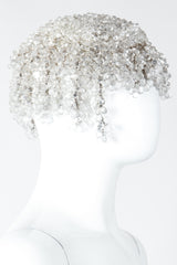 Vintage Crystal Teardrop Beaded Casque Cap on Mannequin Side at Recess Los Angeles