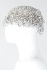 Vintage Crystal Teardrop Beaded Casque Cap on Mannequin Side 2 at Recess Los Angeles