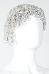 Vintage Crystal Teardrop Beaded Cloche Casque Cap on Mannequin Angled at Recess Los Angeles