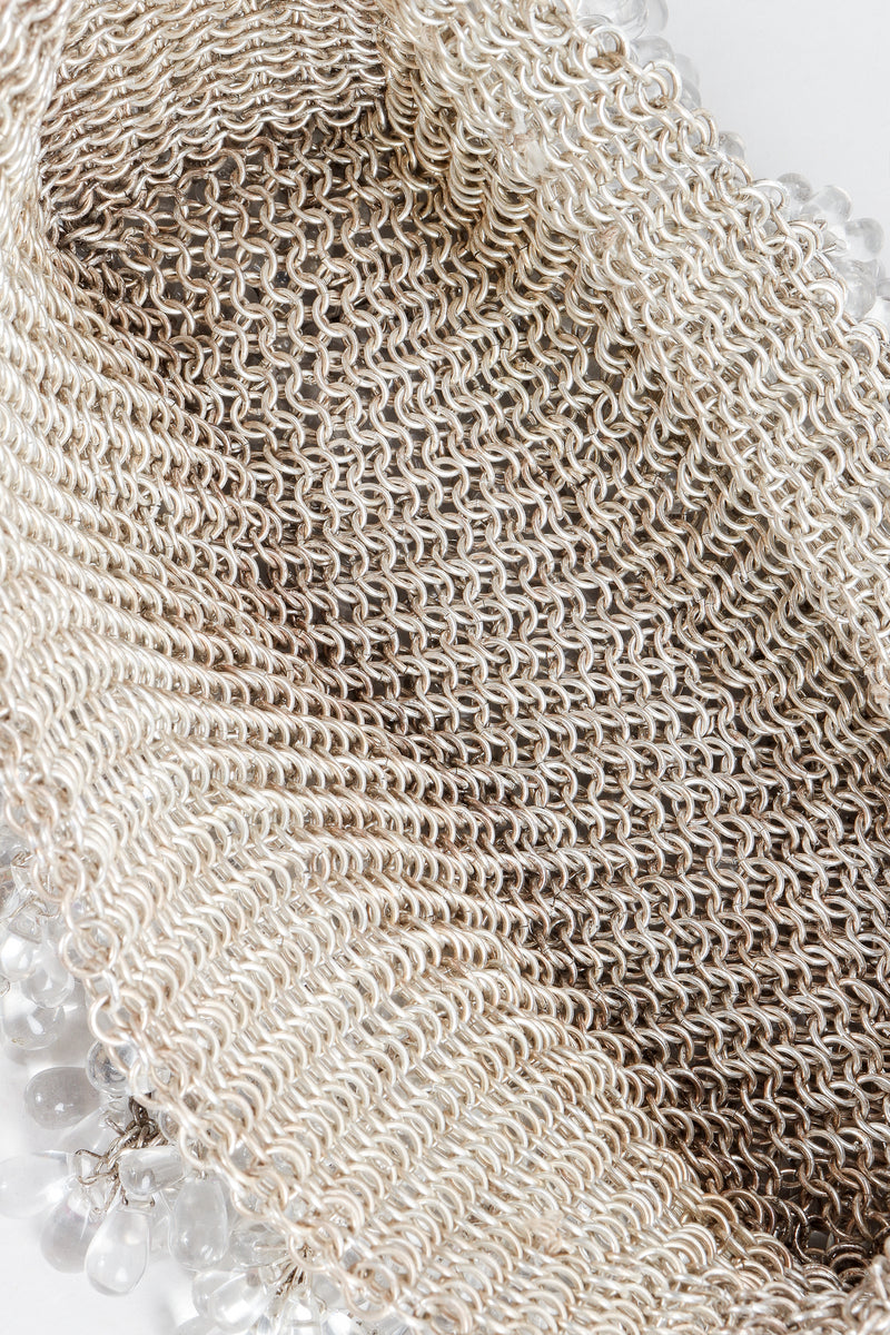 Vintage Crystal Teardrop Beaded Casque Cap Inner metal mesh detail