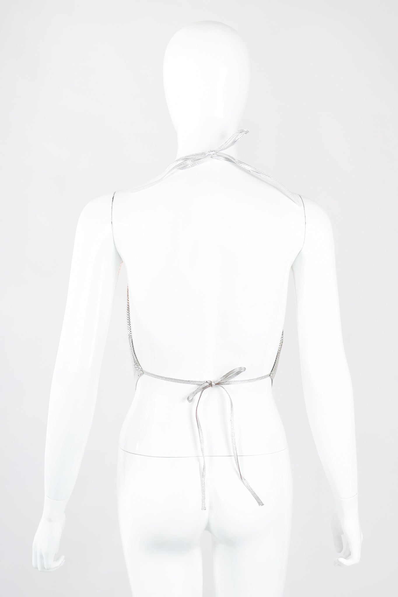Recess Los Angeles Designer Consignment Vintage Ombre Liquid Metal Mesh Halter Top Whiting Davis