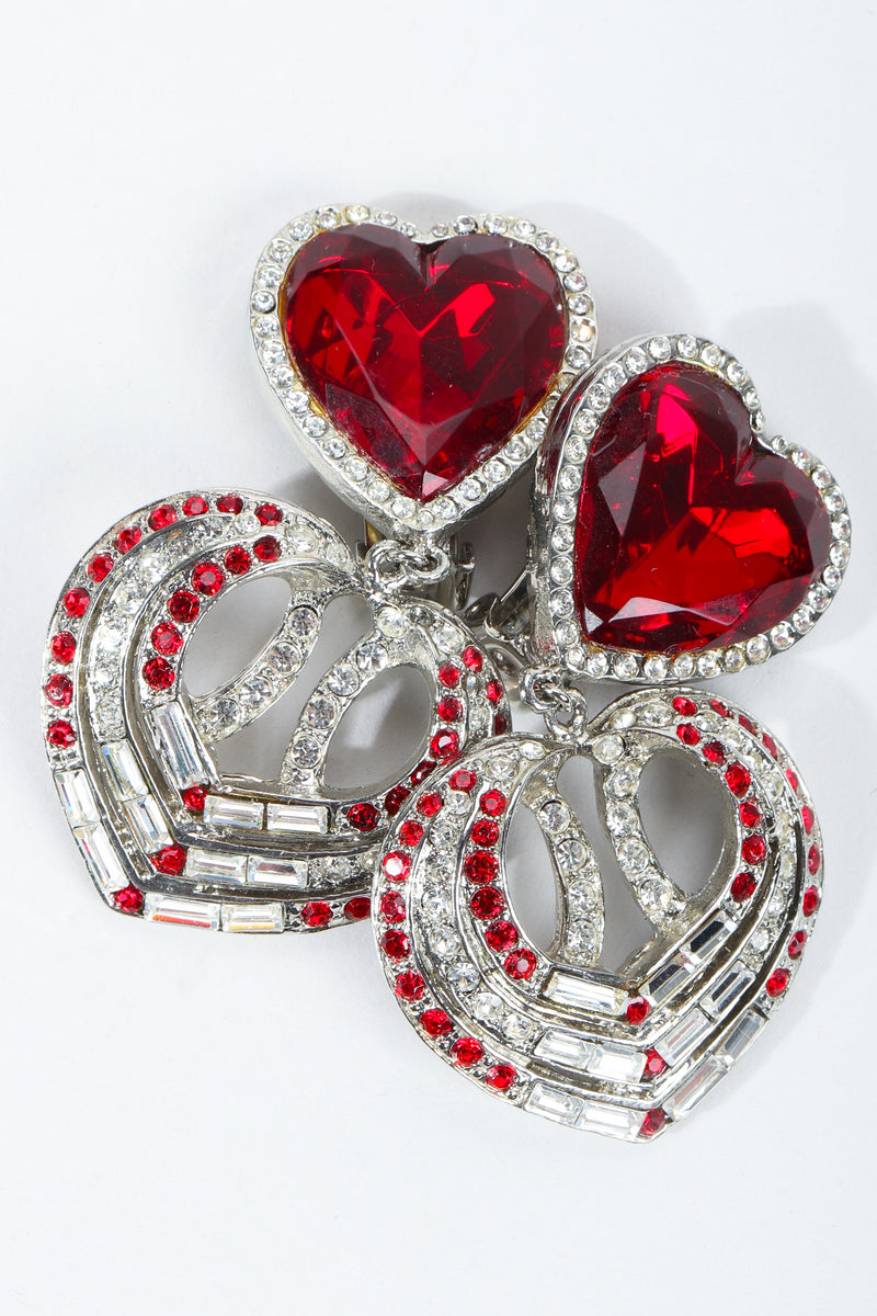 Vintage Tara Ruby Heart Drop Earrings at Recess Los Angeles