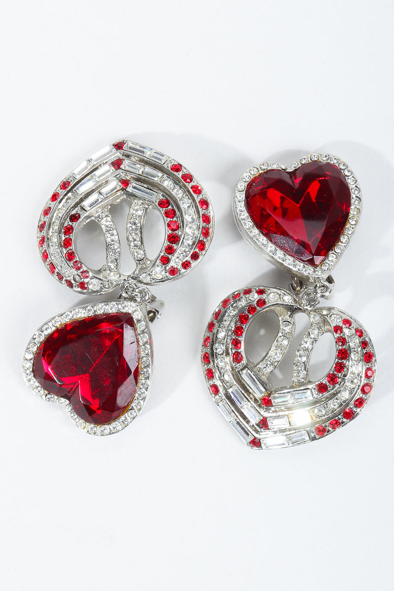 Vintage Tara Ruby Heart Drop Earrings at Recess Los Angeles