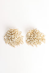 Vintage Pearl & Bead Cluster Waterfall Earrings flat front @ Recess LA