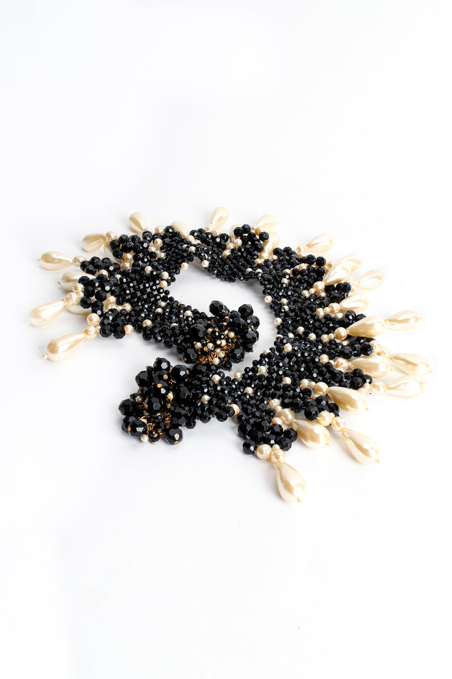 Vintage Teardrop Pearl Beaded Bib Necklace @ Recess LA creative flat 