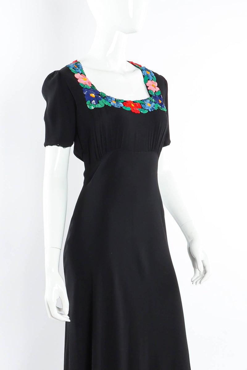 Vintage DCSB Original Sequin Floral Maxi Dress mannequinn angle @ Recess Los Angeles