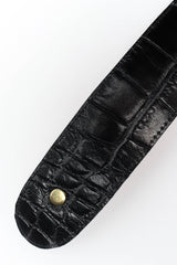 Vintage Double Alligator Croc Leather Belt stud/leather @ Recess Los Angeles