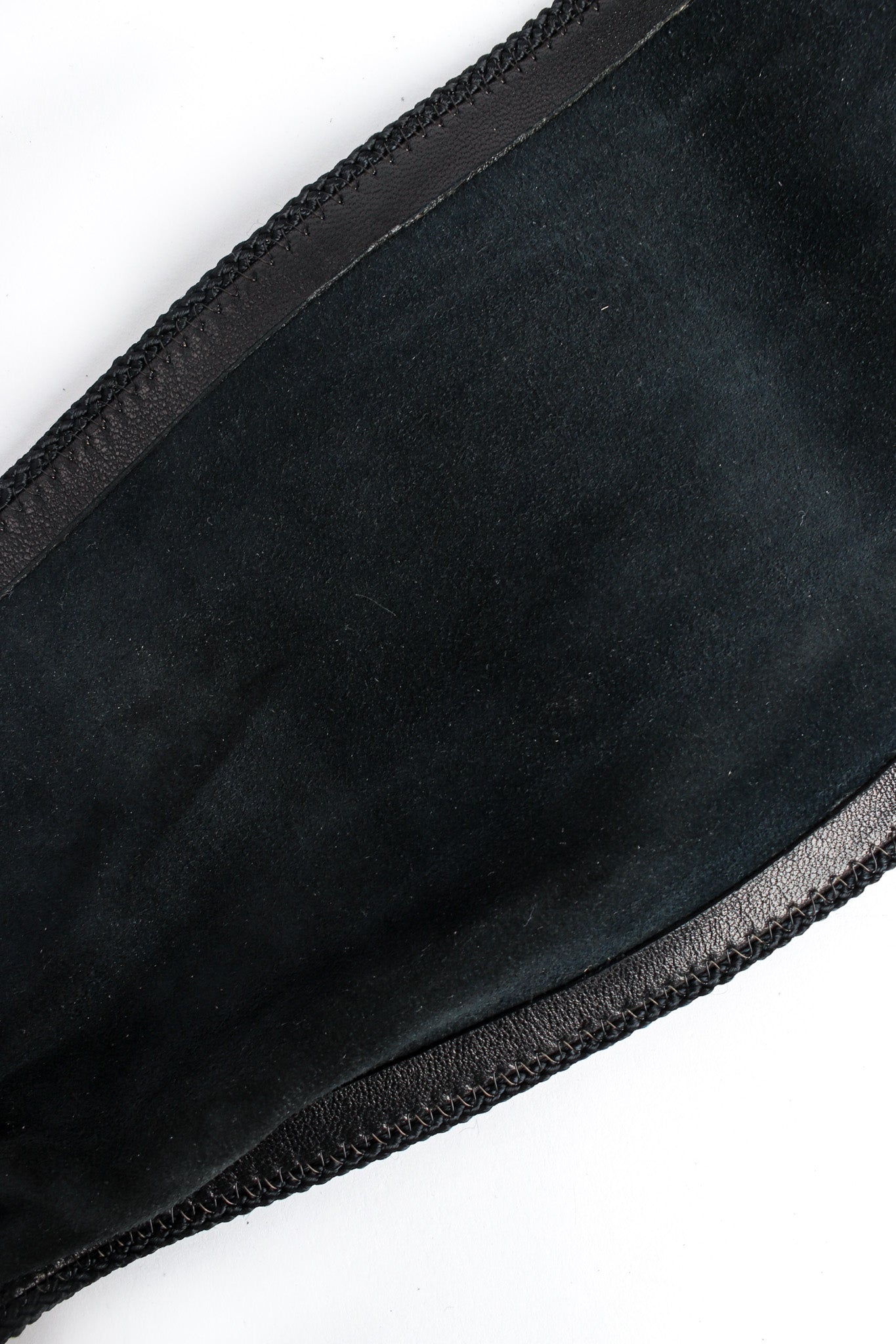 Vintage Oval Mixed Rhinestone Leather Sash Belt back suede leather  @ Recess LA