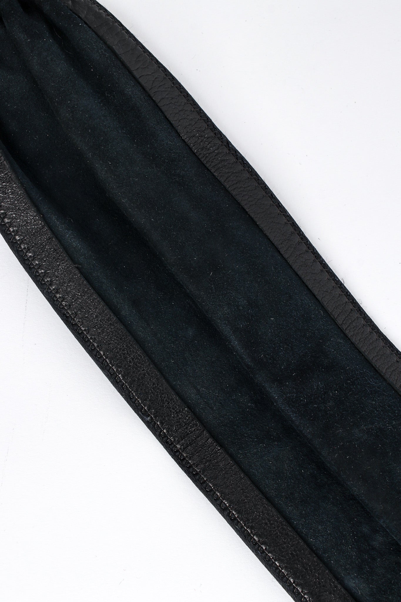 Vintage Floral Filigree Sapphire Leather Sash Belt suede back @ Recess LA