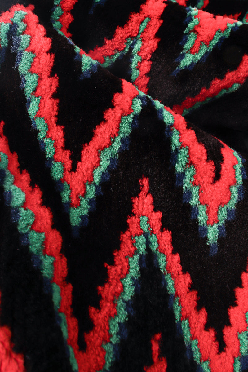 Vintage Rainbow Chevron Blanket Stripe Fur Coat detail at Recess Los Angeles