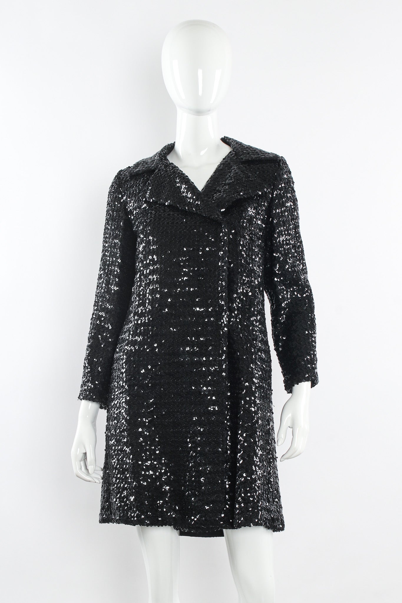 Vintage Sequin Coat Dress mannequin front no belt @ Recess Los Angeles